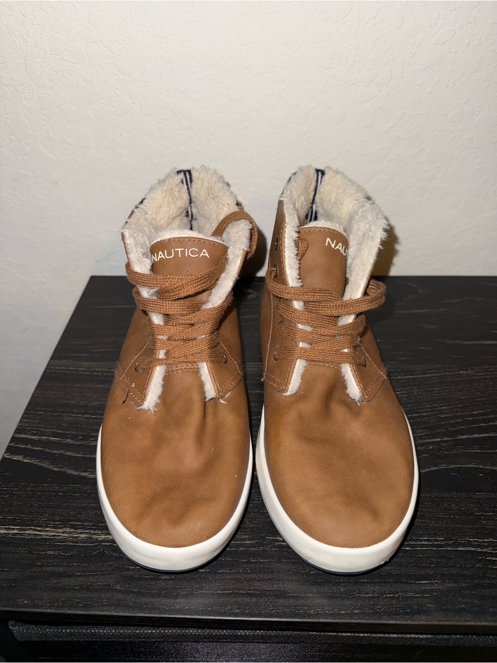 Kids Nautica Brown Fur-Lined Sneakers